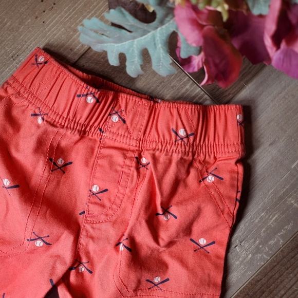 Carter's Size 2T Coral Pink Cotton Pull-On Baseball Shorts NWOT - Picture 6 of 7